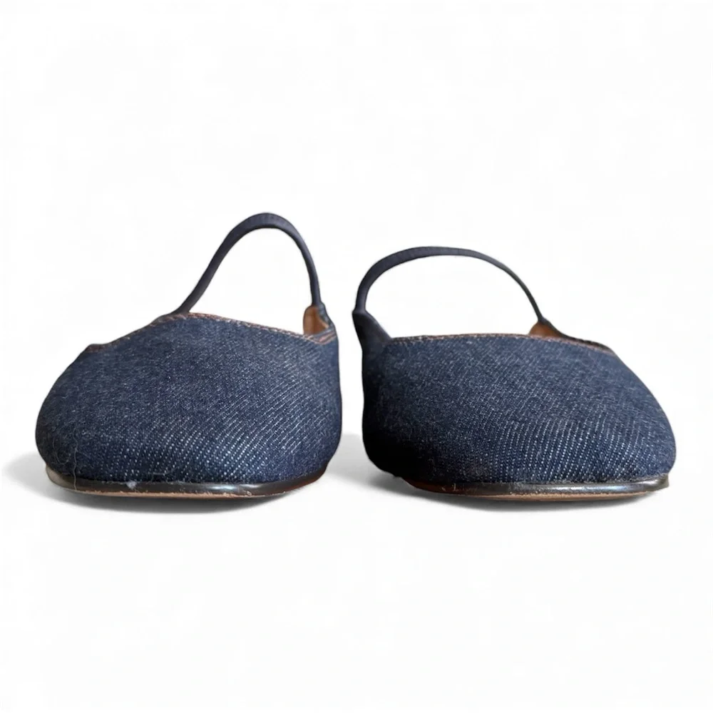 Madewell The Greta Ballet Flat Mule Dark Denim Multi Women’s Size 7 - Picture 8 of 11